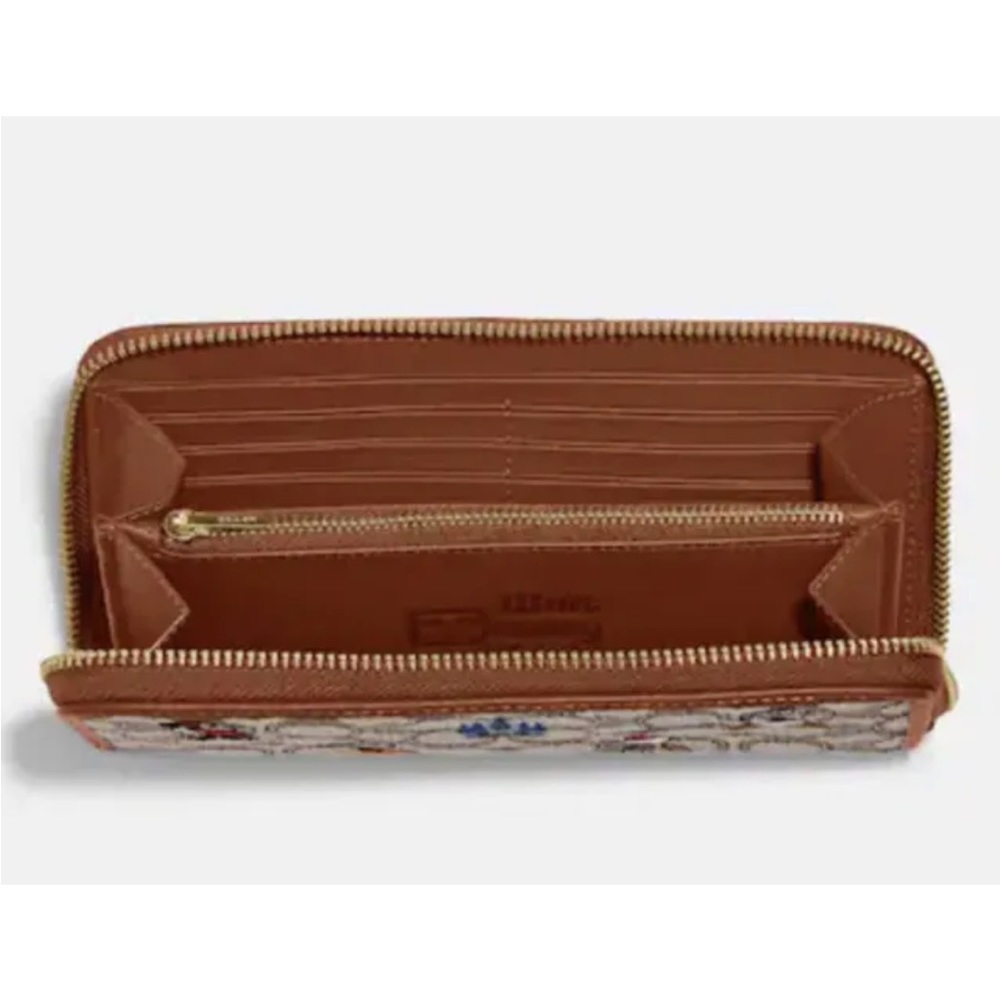 Coach Disney X Coach Accordion Zip Wallet In Signature Textile Jacquard - Picture 2 of 4